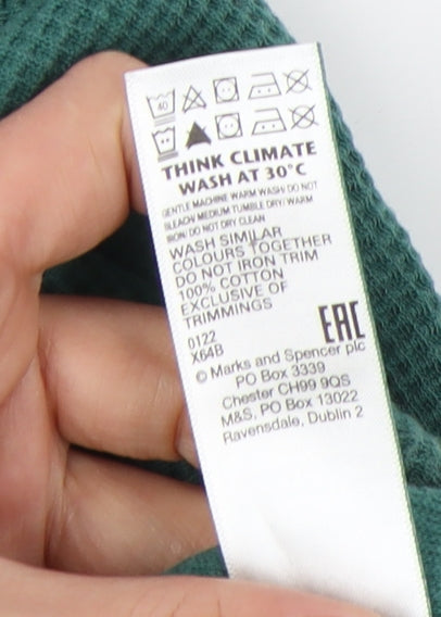Marks and Spencer Men's Green Pullover Hoodie, Size S