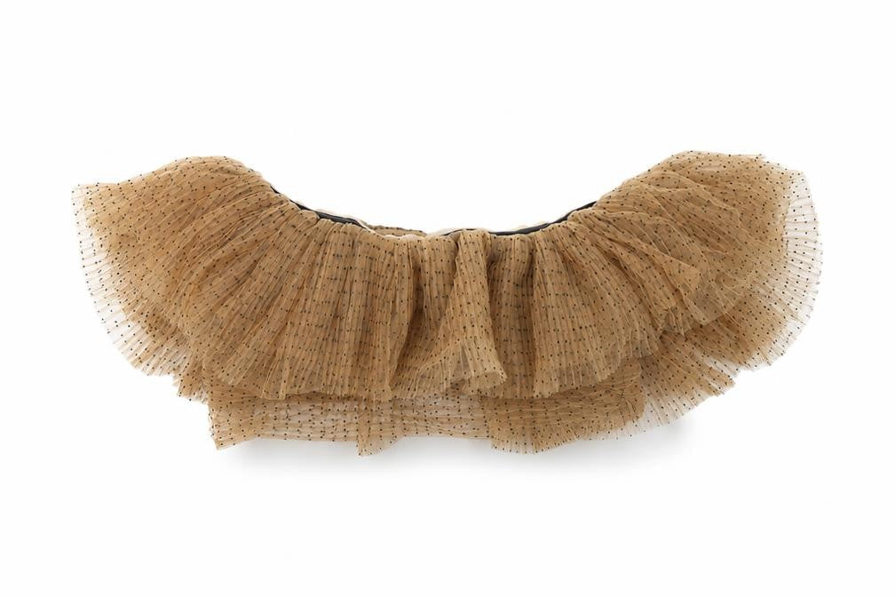 Zara Women's Beige Crop Top S Polka Dot Ruffle