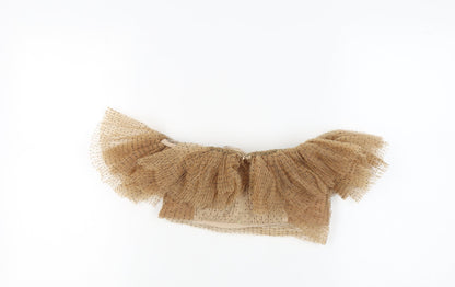 Zara Women's Beige Crop Top S Polka Dot Ruffle