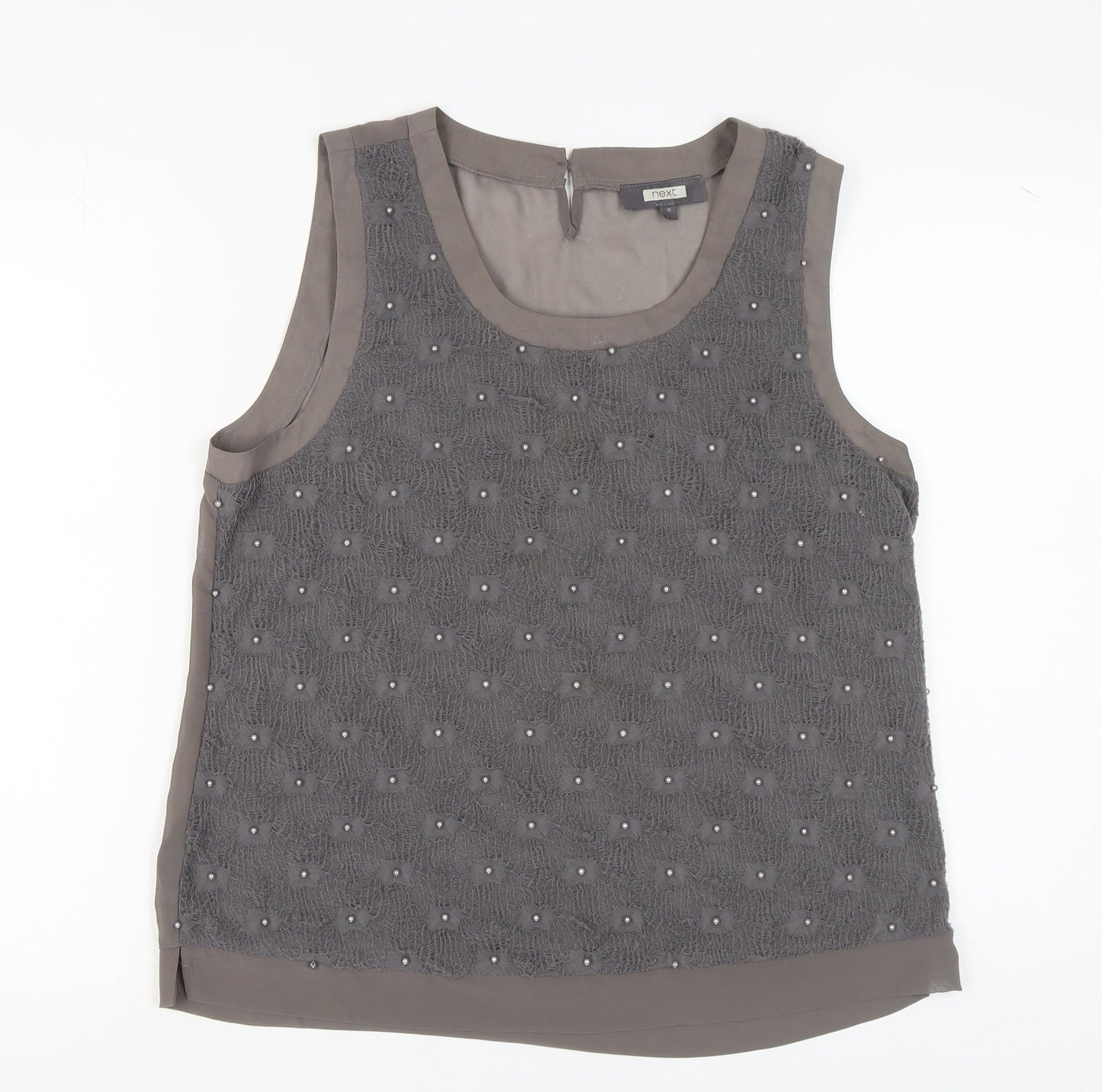 Next Women's Grey Beaded Tank Top Size 16