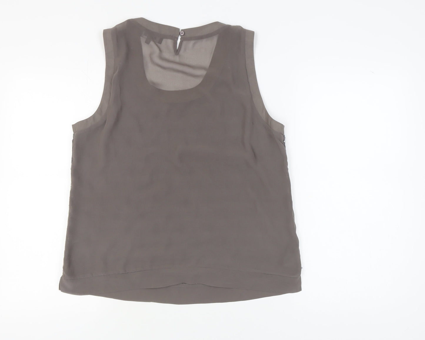 Next Women's Grey Beaded Tank Top Size 16