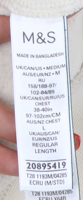 Marks and Spencer Men’s Beige Pullover Hoodie Size M