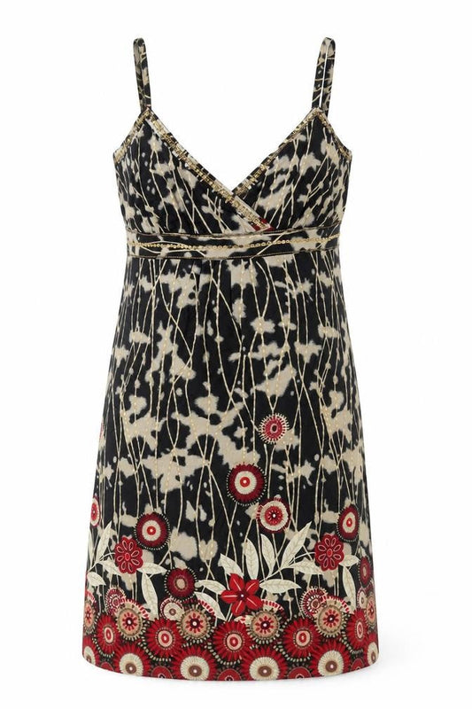 Debenhams Black Floral Slip Dress - Size 10
