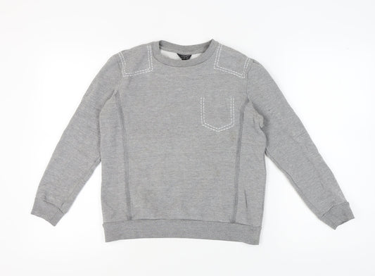 Topshop Women's Grey Crew Neck Pullover Sweatshirt Size 6