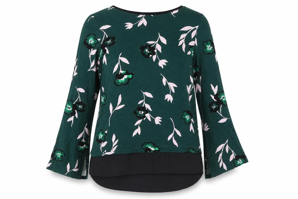 Marks & Spencer Women's Green Floral Blouse Size 12