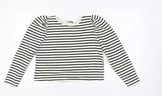 Zara Women's Black L Striped Sweatshirt