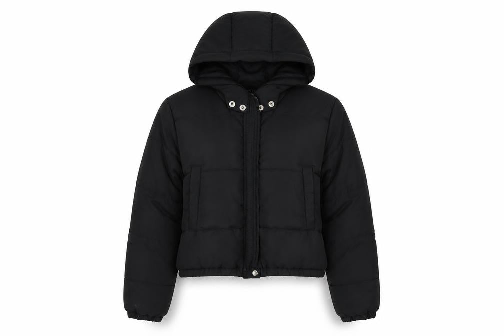 Boohoo Women's Black Puffer Jacket Size 14
