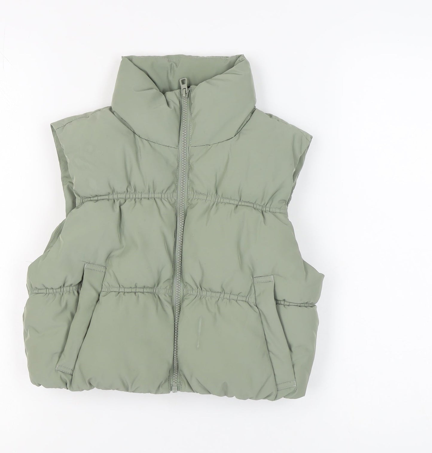 H&M Women's Green Puffer Waistcoat 2XS Casual