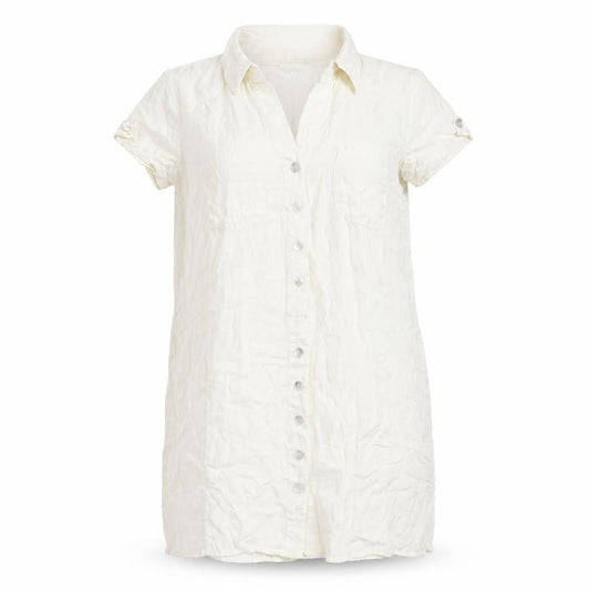 Per Una Women's Ivory Shirt Dress Size 18 Collared Cotton