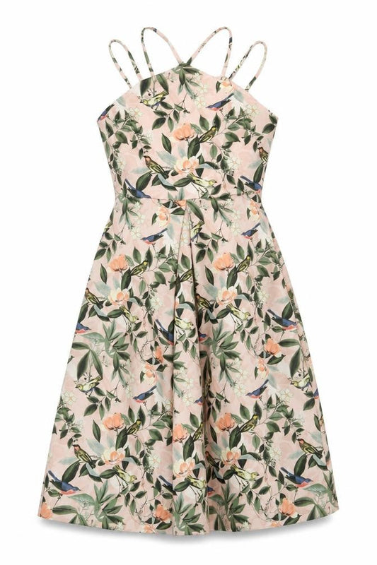 ASOS Women's Floral Multicolour Halter Fit & Flare Dress 12