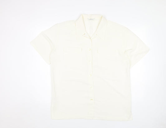 Marks and Spencer Women's Ivory Button-Up Shirt Size 18