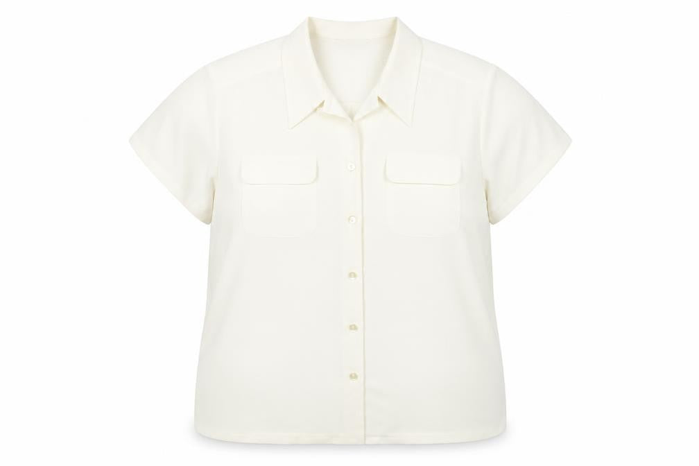 Marks & Spencer Women's Ivory Button-Up Shirt Size 18