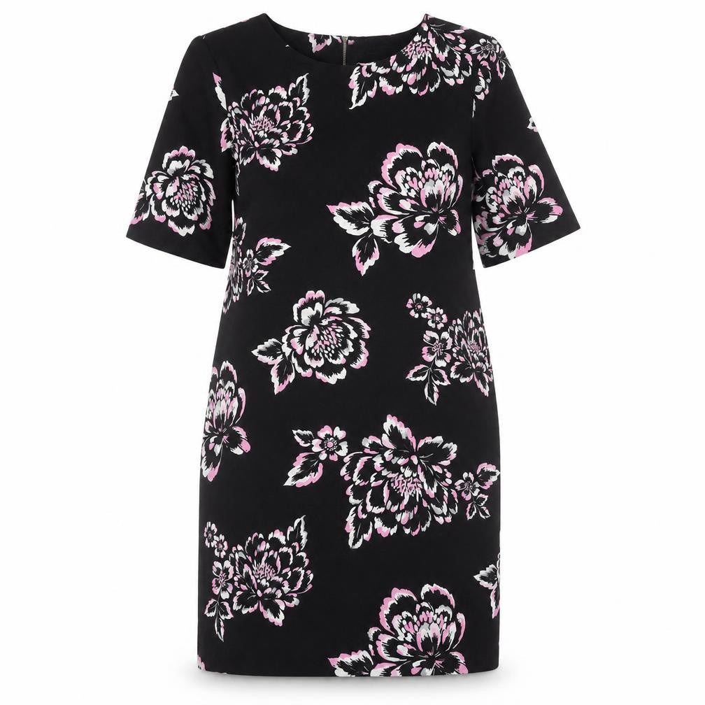 Debenhams Women's Floral Shift Dress, Black, Size 16