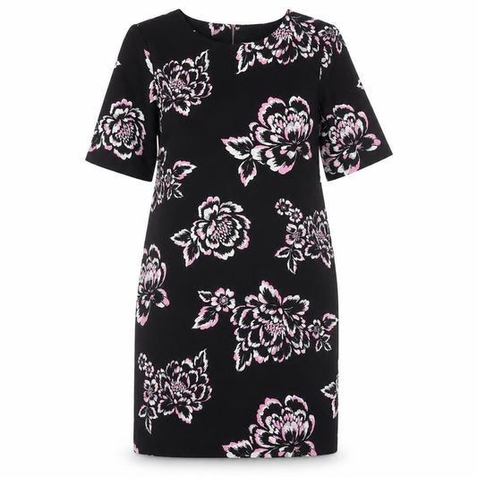Debenhams Women's Floral Shift Dress, Black, Size 16