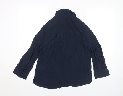 Back view of ESPRIT Women's Blue Collared Blouse, size S