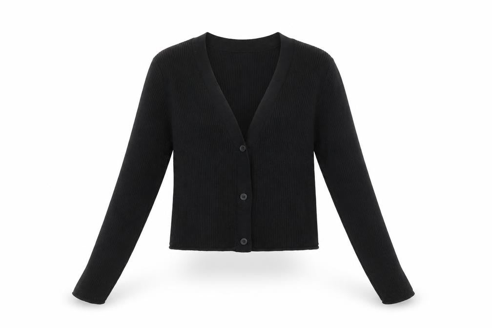 Blue Vanilla Women's Black V-Neck Cardigan