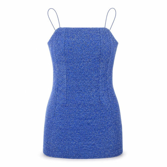 Topshop Women's Blue Slip Dress - Size 10, Party Glam