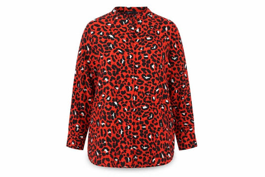 Marks and Spencer Women's Red Animal Print Blouse Size 16