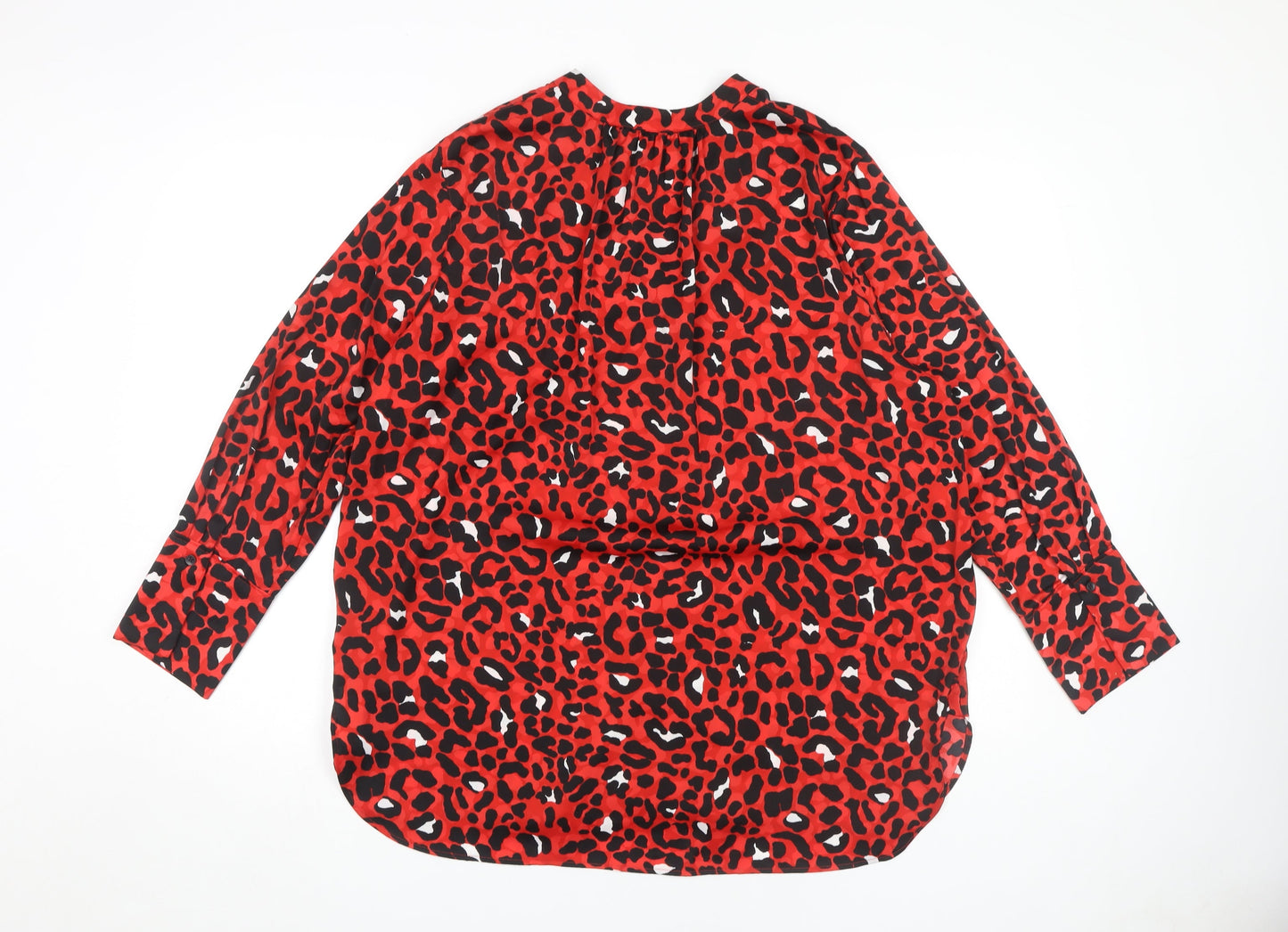 Marks and Spencer Women's Red Animal Print Blouse Size 16