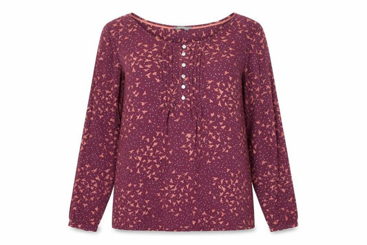 Marks and Spencer Women's Burgundy Birds Blouse UK 18