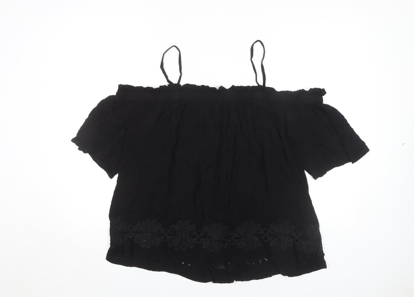 River Island Women's Black Off Shoulder Blouse Size 16