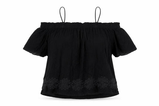 River Island Women's Black Off Shoulder Blouse Size 16