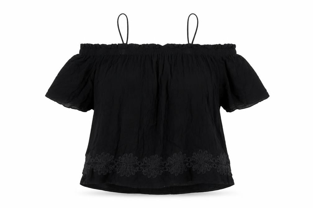 River Island Women's Black Off Shoulder Blouse Size 16