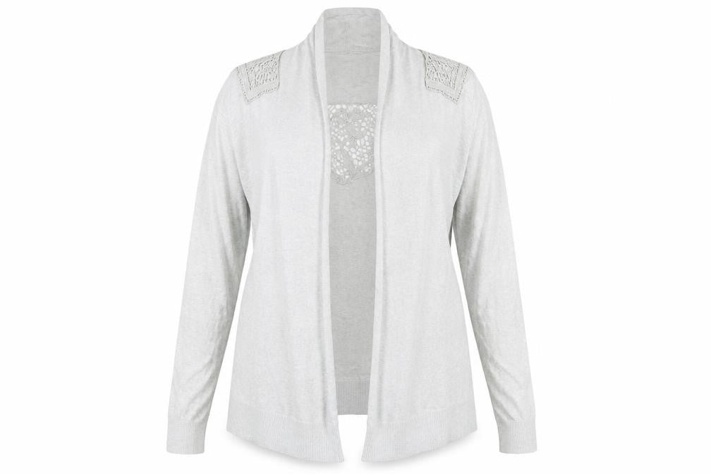 Topshop Women's Blue Open Front Cardigan Size 12 Cotton Crochet