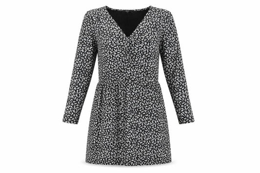 Next Women's Black Floral Short Jersey Dress Size 10