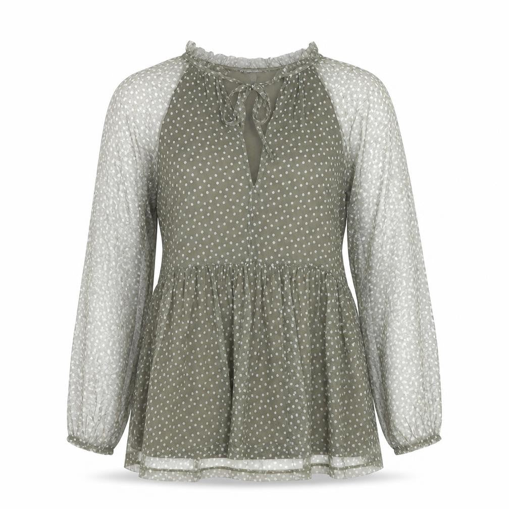 Principles Women's Green Polka Dot Tunic Blouse Size 8
