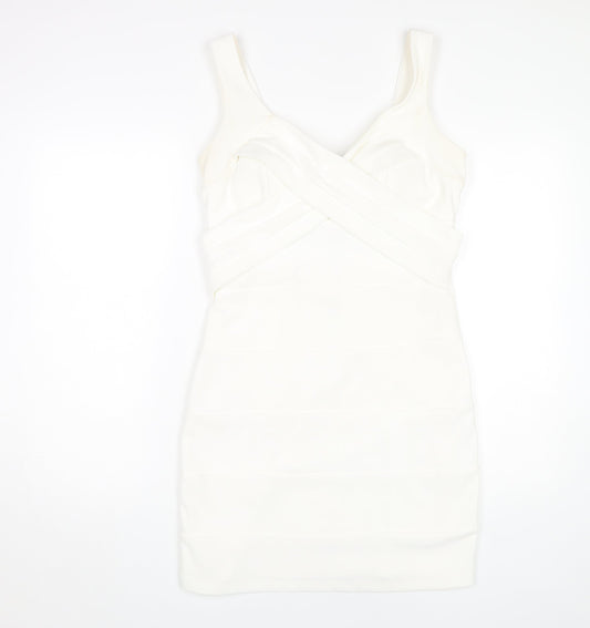 Emerald Sundae Women's White Bodycon Mini Dress L