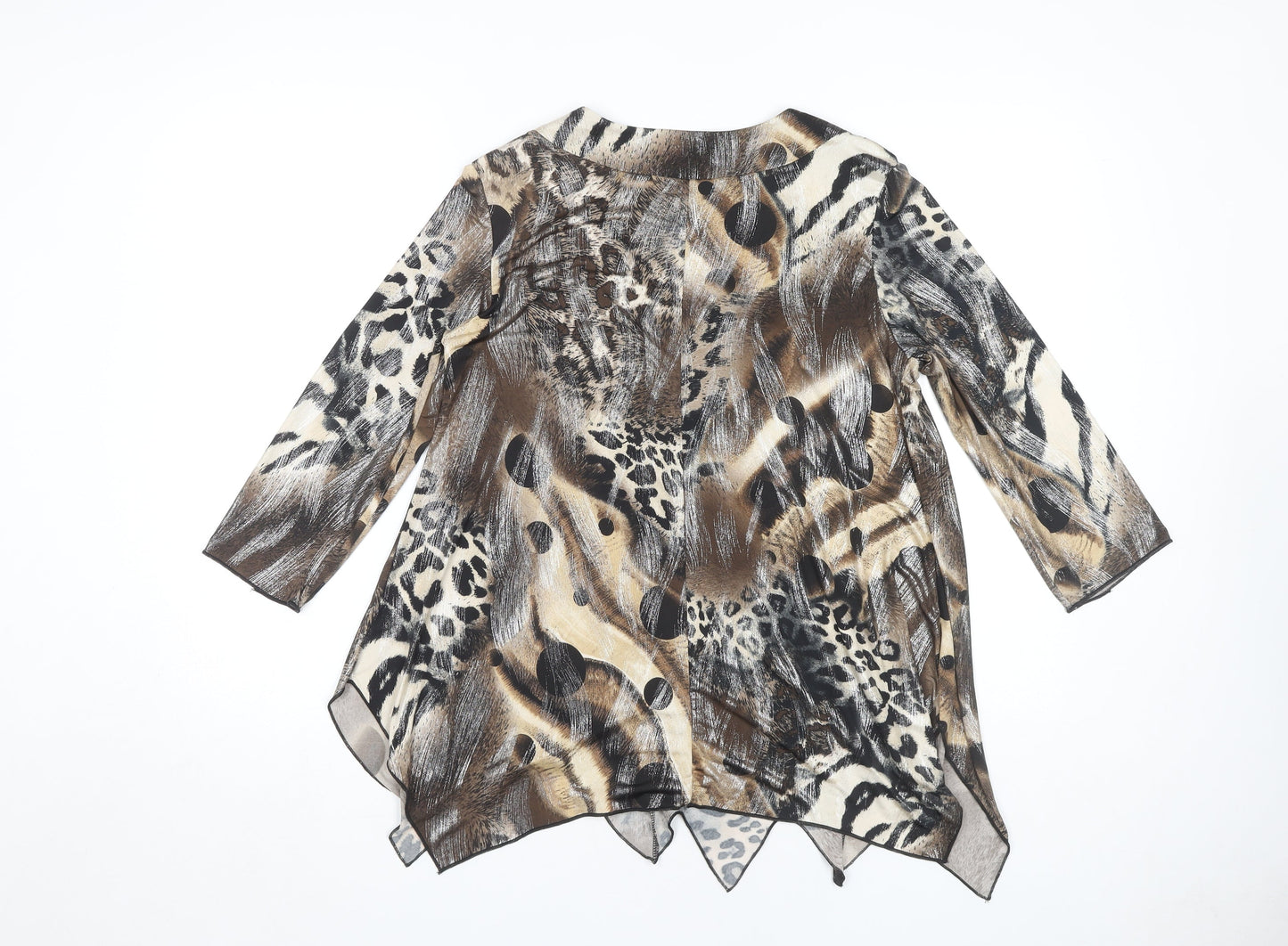 Saloos Collection Women's Multicoloured Animal Print Blouse M