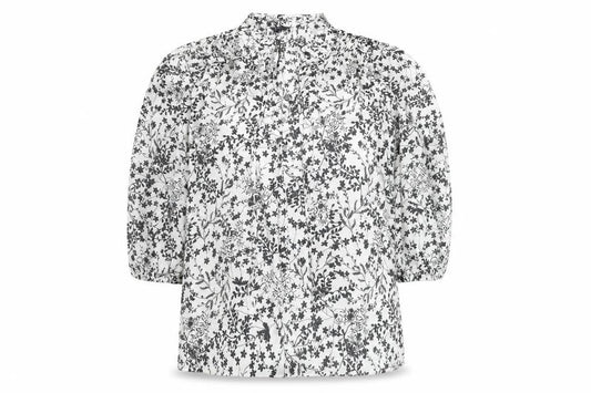 Marks and Spencer Women's Ivory Floral Blouse, Size 10