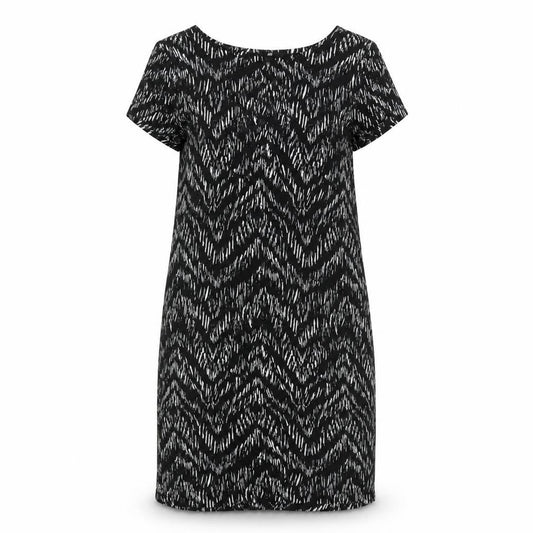 H&M Women's Black Chevron Knee Length Shift Dress XS
