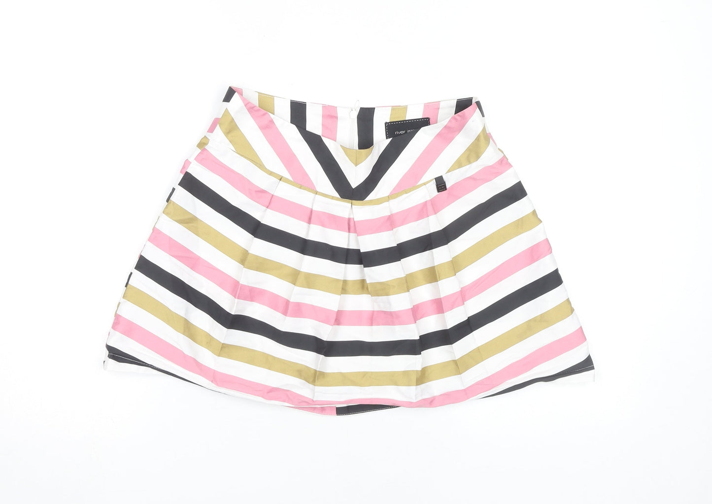 River Island Women's Multicoloured Striped Skirt Size 12
