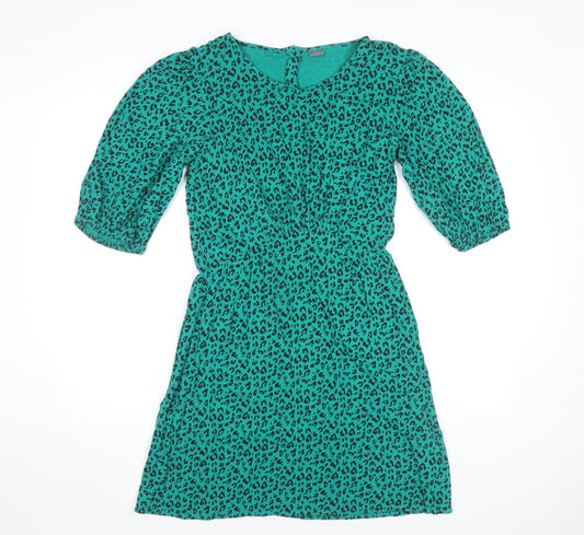 Next Girls Green Animal Print Dress - Size 16 Years