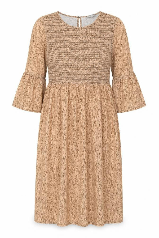 ASOS Women's Brown Midi Dress with Flared Sleeves
