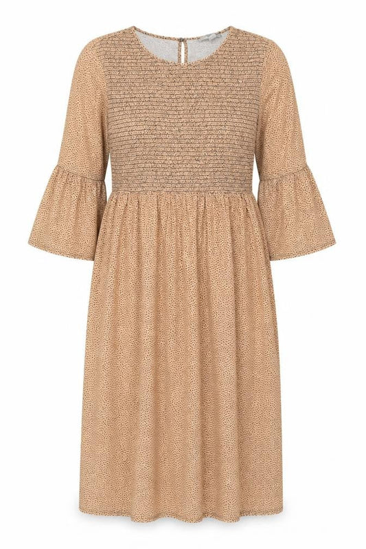 ASOS Women's Brown Midi Dress with Flared Sleeves