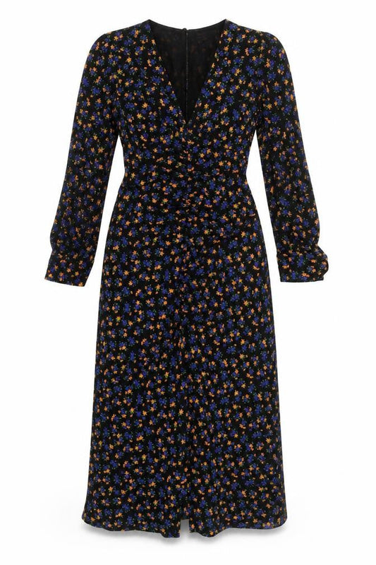 Topshop Women's Multicoloured Floral Midi Wrap Dress