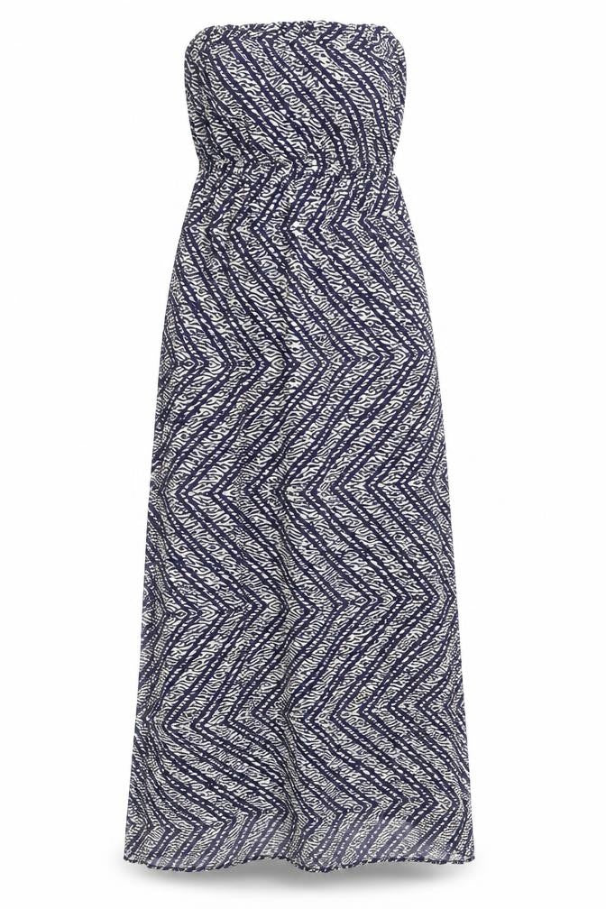 New Look Women's Blue Geometric Long Dress