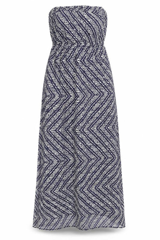 New Look Women's Blue Geometric Long Dress