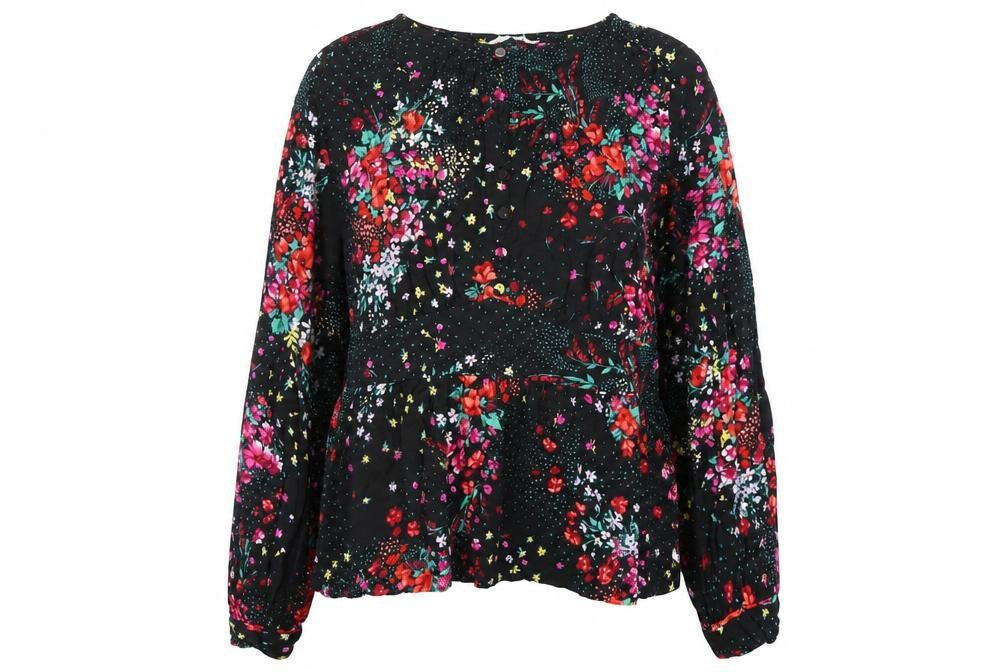 Marks & Spencer Floral Black Blouse - Size 14