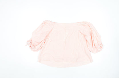 Additional front view of Miss Selfridge Women's Pink Striped Blouse, size 4