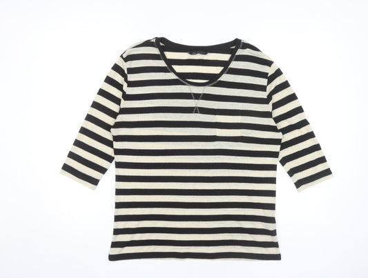 Marks and Spencer Women's Striped Top UK 10 Black