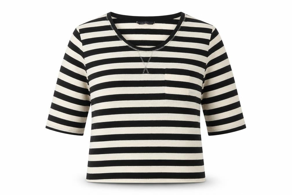 Marks & Spencer Women's Striped Top UK 10 Black