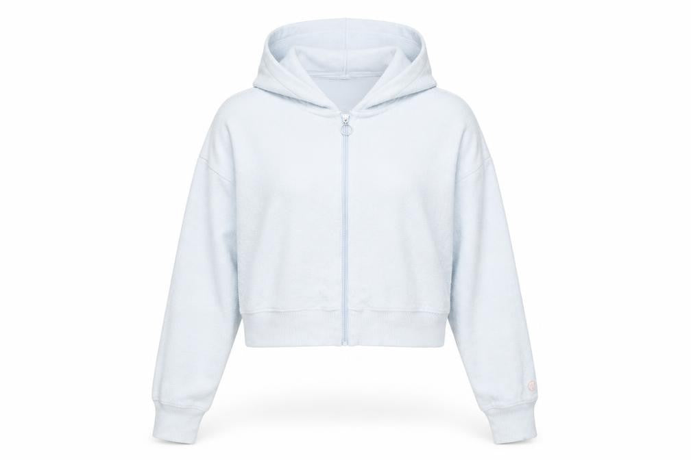 Gilly Hicks Women's Blue Full Zip Hoodie M