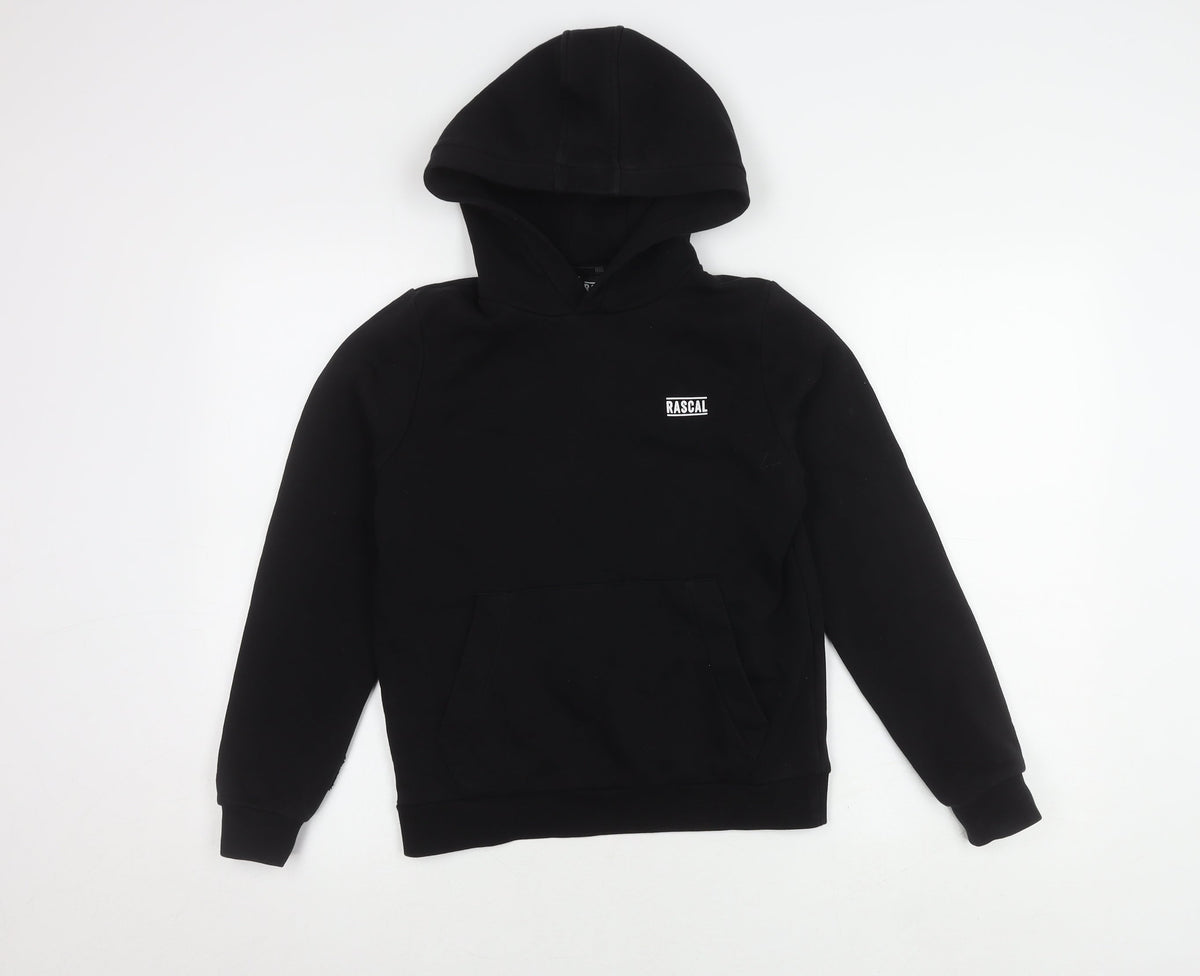 Rascal Boys Black Pullover Hoodie, Size 11-12 Years