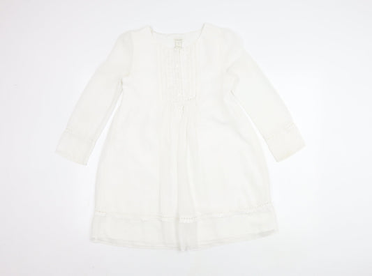 Monsoon Girls Ivory Long Sleeve Dress 11 Years