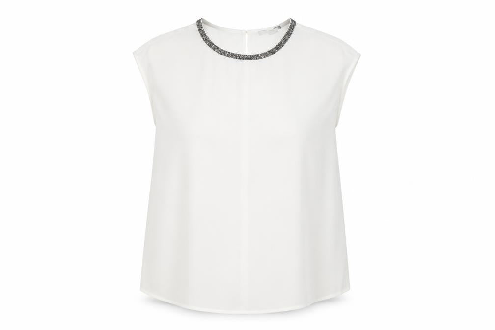 Hilary Radley Women's White Sleeveless Blouse M