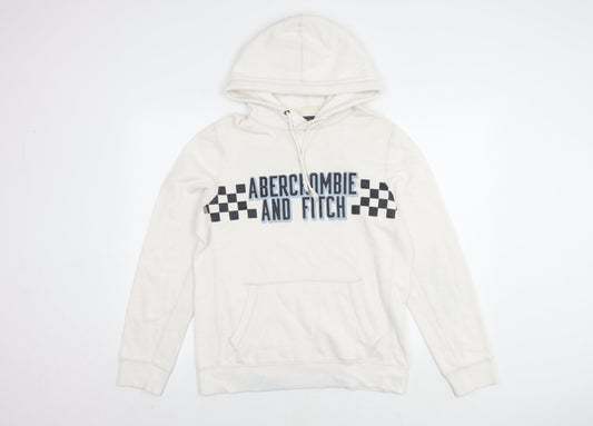 Abercrombie & Fitch Men's White S Hoodie Pullover